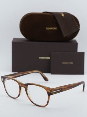 Tom Ford FT5898-B 050 Square Eyeglasses - Striped Brown 52mm